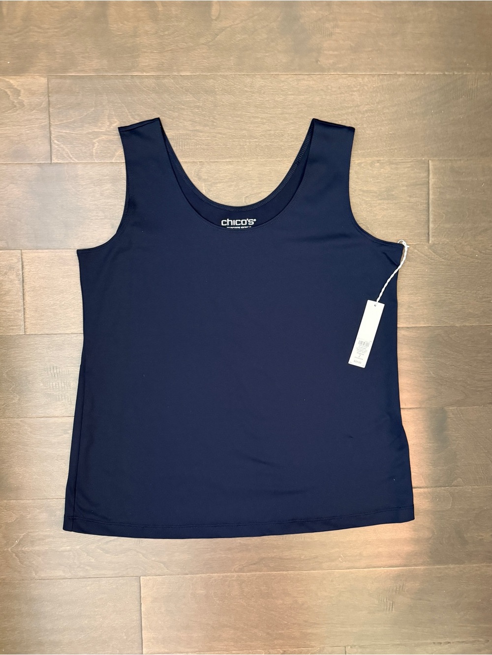 NWT Chico's Navy Blue Classic Microfiber Scoop-Neck Tank Top Size 12 Chicos 2